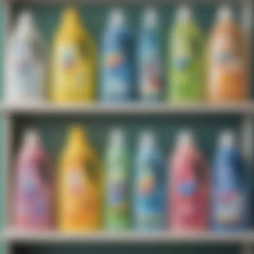 A selection of affordable laundry detergent bottles on a shelf