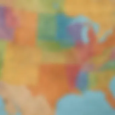 Chromatic Progression: United States Colored Map Transition Evolution of Color Schemes in United States Colored Map