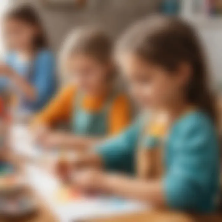 Children painting and creating masterpieces