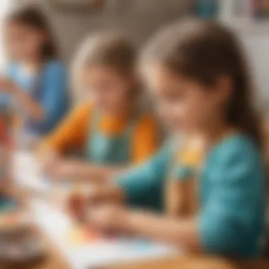 Artistic Expression Children painting and creating masterpieces