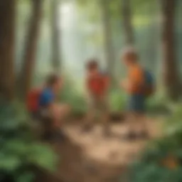 Preschoolers Engaging in Nature Exploration