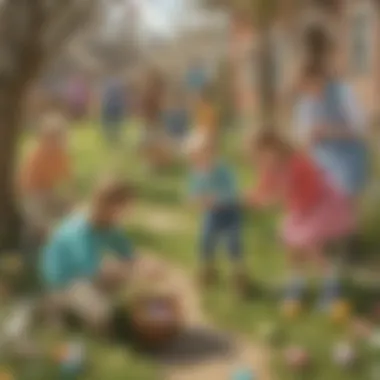 Easter Egg Scavenger Hunt Kids participating in an Easter egg scavenger hunt