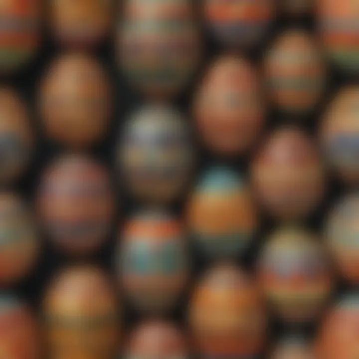 Egg adorned with intricate geometric shapes