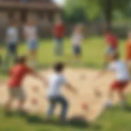 Children playing a competitive game outdoors