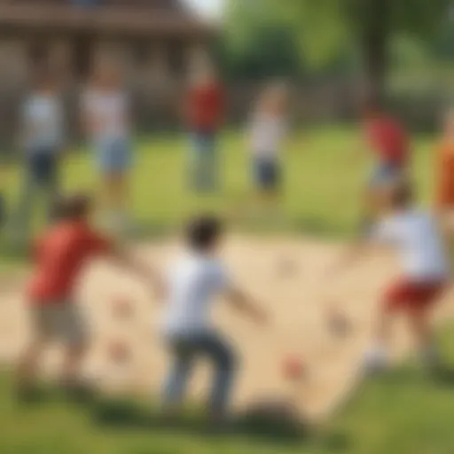 Children playing a competitive game outdoors