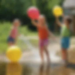 Children playing with water balloons