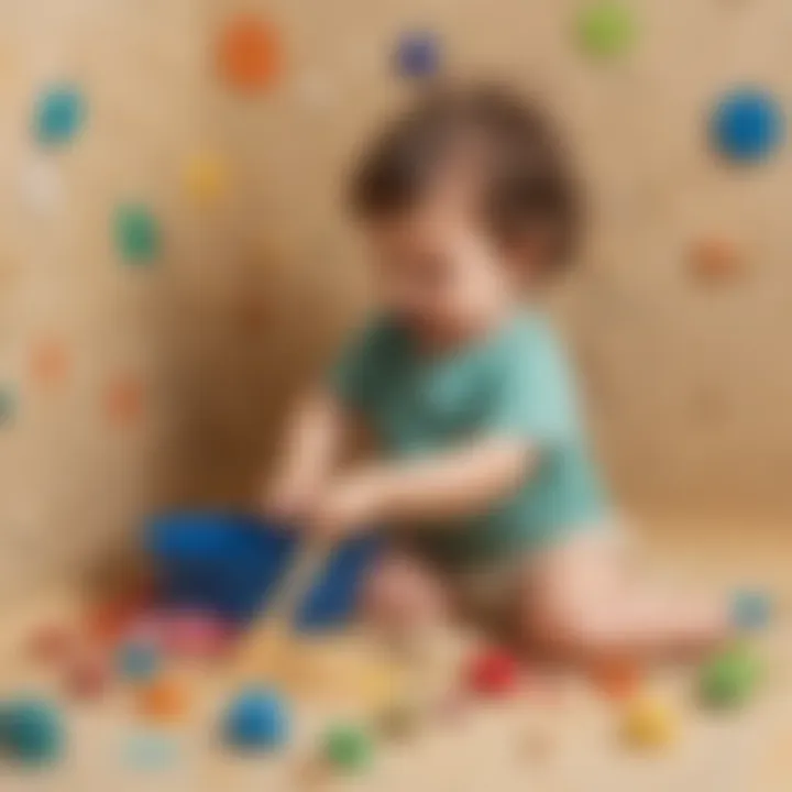 Two-year-old exploring textured sensory materials