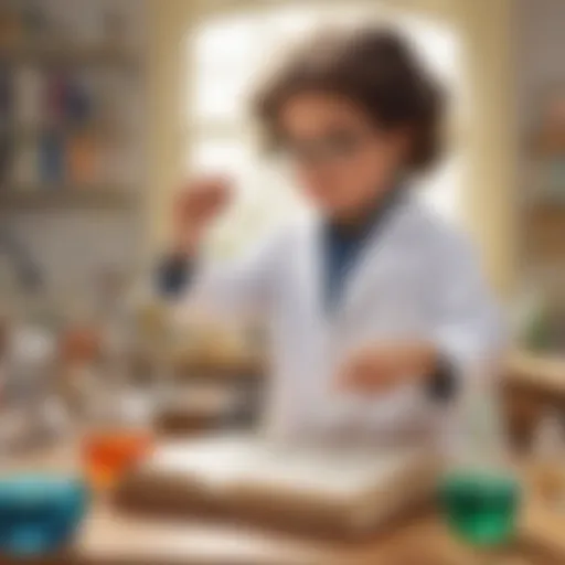 Curious 5-year-old conducting science experiment