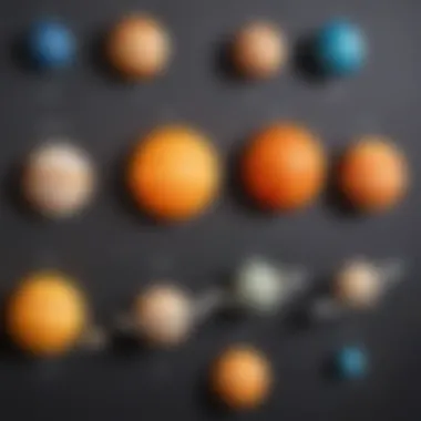 Colorful display of solar system models