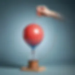 A balloon expanding as it is filled with air, illustrating the concept of air pressure.