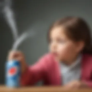 Understanding Air Pressure through a Soda Can A child observing the effects of air pressure on a soda can.