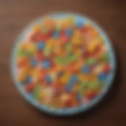 Colorful alphabet snacks arranged on a plate