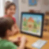 Interactive app game interface for kindergarten learners