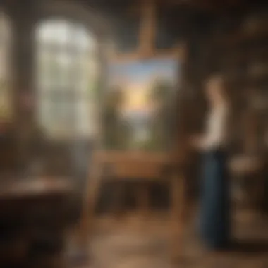 Imaginative visualization of the intricate world of easels