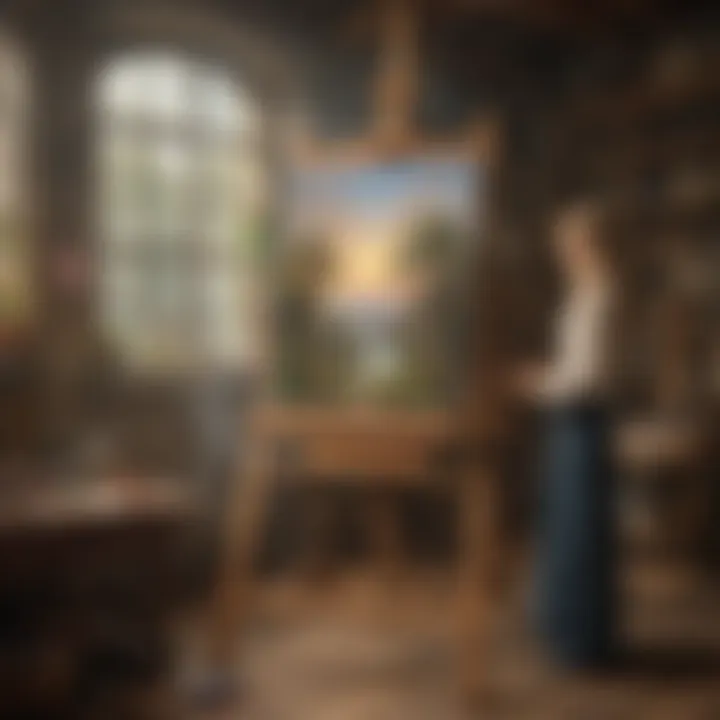 Imaginative visualization of the intricate world of easels