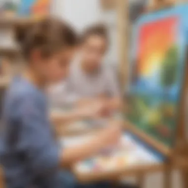 Engaging Painting Activities for Young Artists Students engaged in a painting activity
