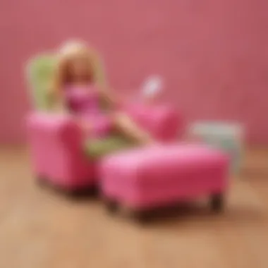 Barbie Doll Lounge Chair with Ottoman