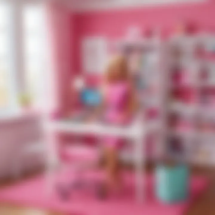 Barbie Doll in Modern Home Office Setup