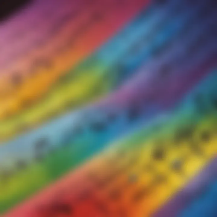 Innovative musical scale representation with vibrant colors