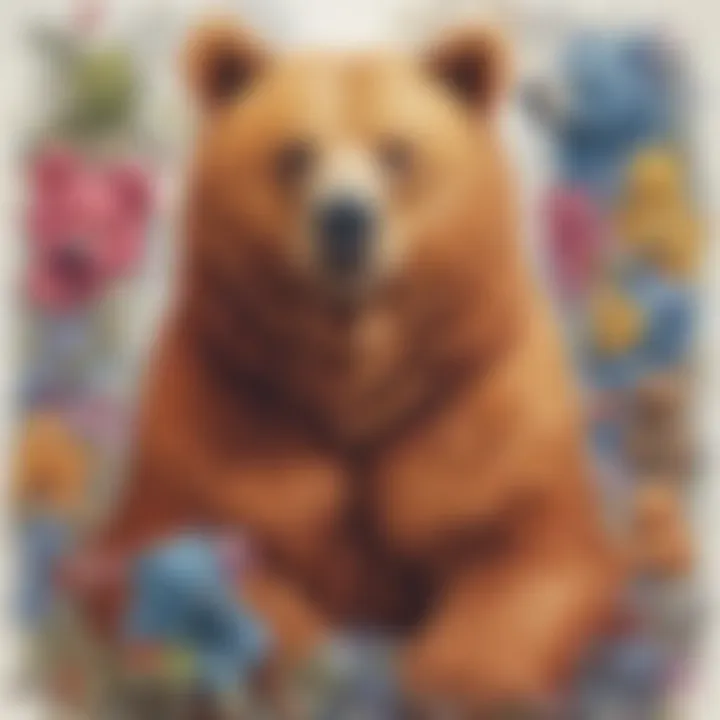 An array of colored bear artworks showcasing creativity