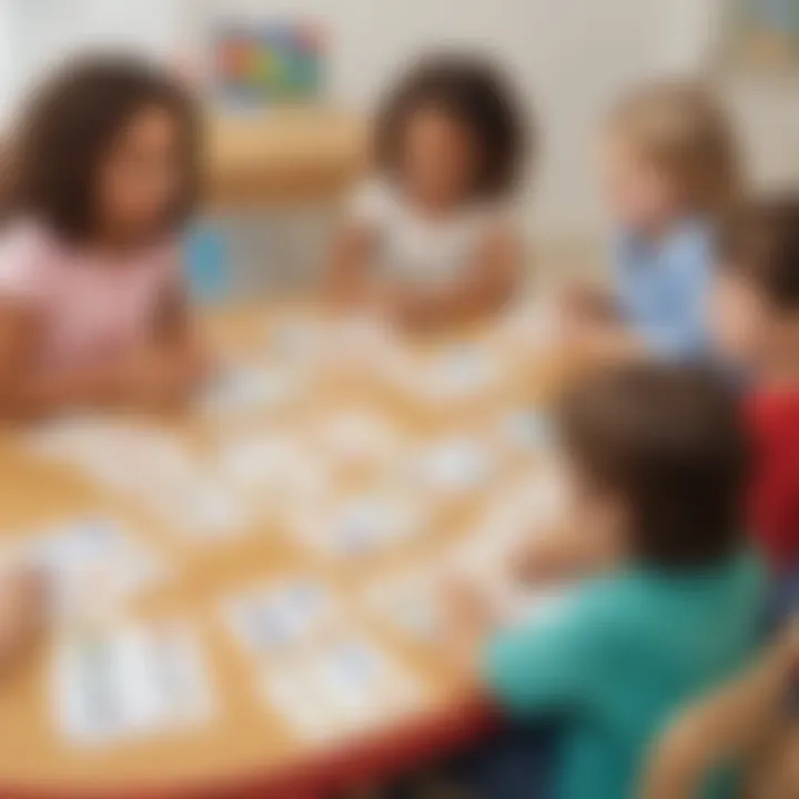 Children participating in interactive phonics games