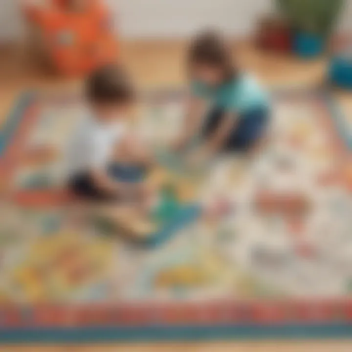 Children engaging creatively on a play mat, illustrating its versatile use.