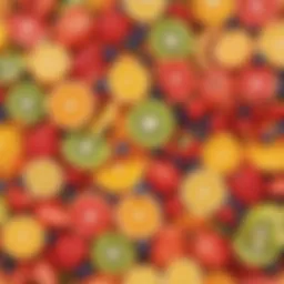 Vibrant array of fresh fruits on display