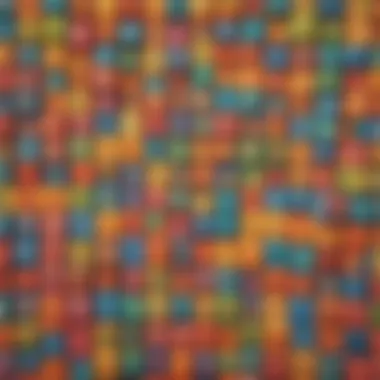 Vibrant Letter Blocks Playful Setting Illustration showing colorful letter blocks in a playful setting