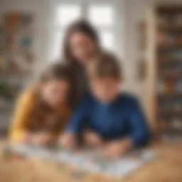 Children engaged with LEGO magazine activities