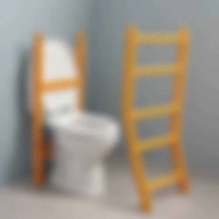 Safety features of potty toilet seat with ladder