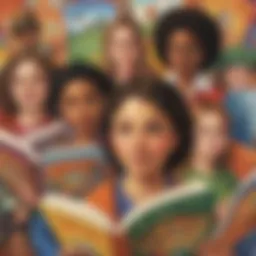 Colorful book covers featuring popular children's literature