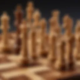 An elegant wooden chess set