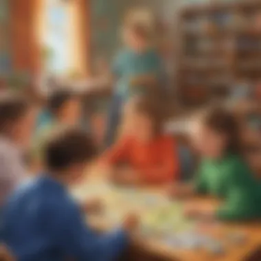 Children engaging with educational games