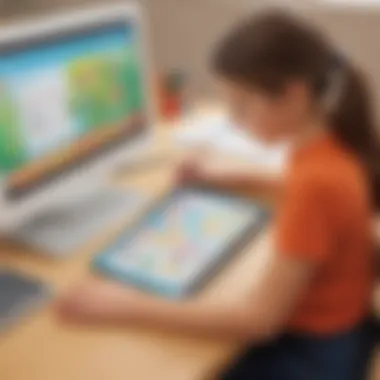 Digital interface displaying blends and digraphs activities