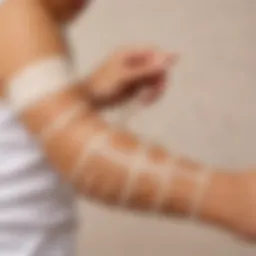 Bandage application on a child's arm