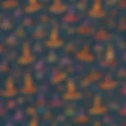 A vibrant collection of child's witch hats in various designs
