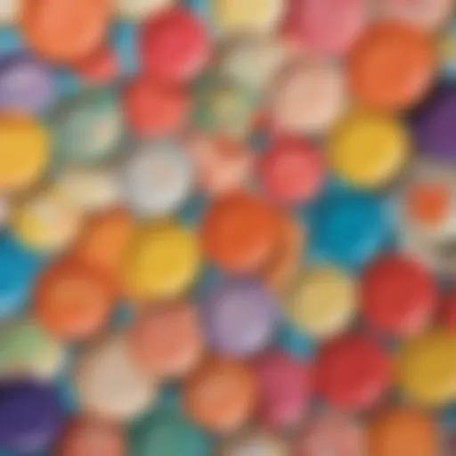 Vibrant assortment of colour paper plates arranged artistically