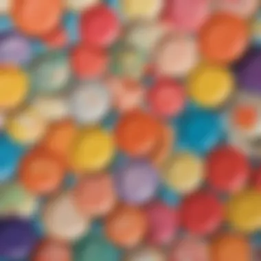 Artistic Display of Colour Paper Plates Vibrant assortment of colour paper plates arranged artistically