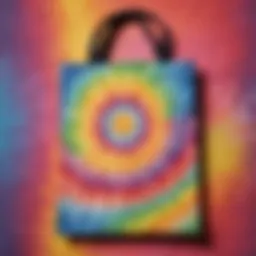 Creative tie-dye on a canvas tote bag