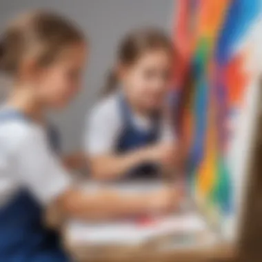 Kids Painting on Canvas