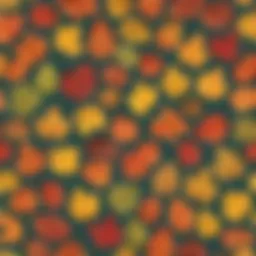 Colorful autumn leaves arranged in a creative pattern