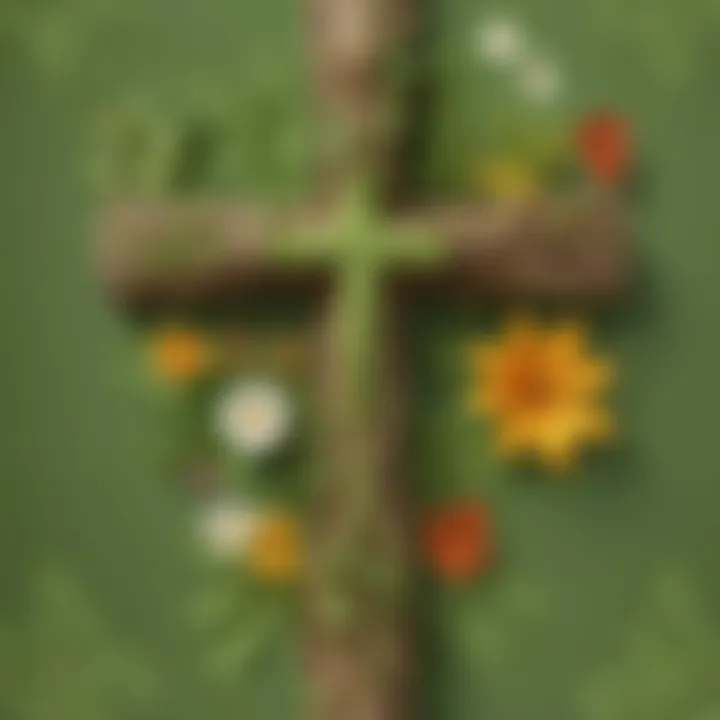 Nature-inspired Cross Craft with Leaf Details