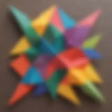 Origami Fusion of Hues Colorful Origami Inspired Designs on Construction Scrapbook Paper