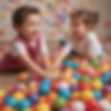 Imaginative Play with Bouncy Balls Children engaged in imaginative play with colorful bouncy balls
