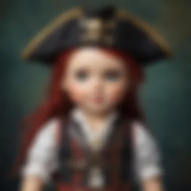 Adorable doll showcasing a pirate ensemble