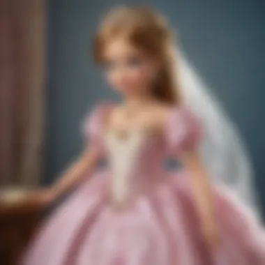 Elegant doll adorned in a princess gown