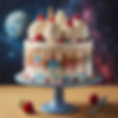 Adventurous DQ Ice Cream Cake Adventurous DQ Ice Cream Cake with Space Exploration Design