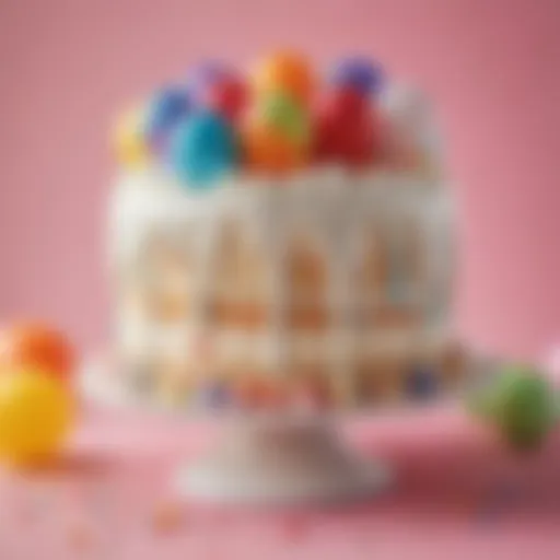 Whimsical DQ Ice Cream Cake with Colorful Balloons