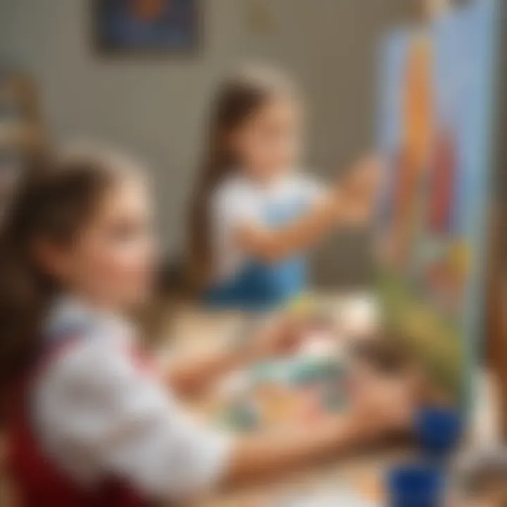 Kids Painting on Canvas