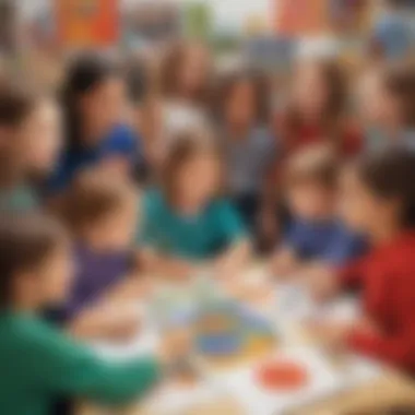 Children engaging in a collaborative art project